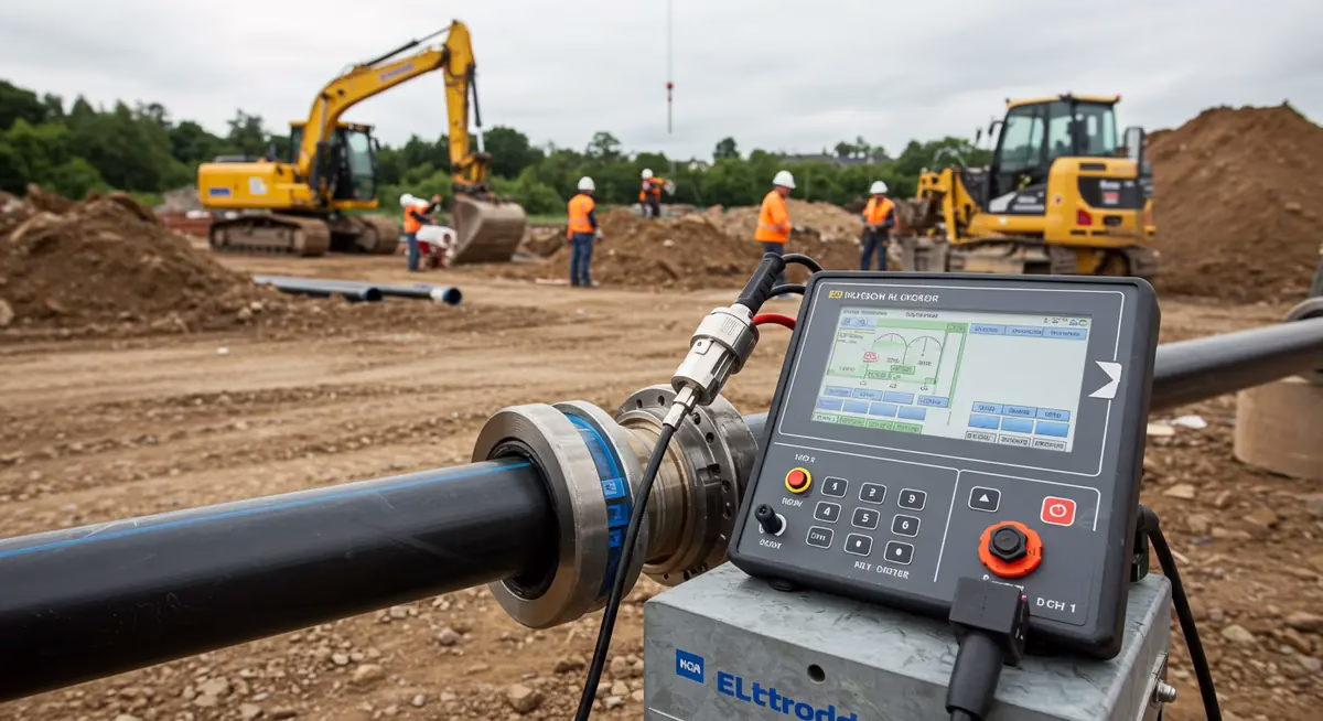 Controladora de eletrofusao conectada a tubulacao HDPE