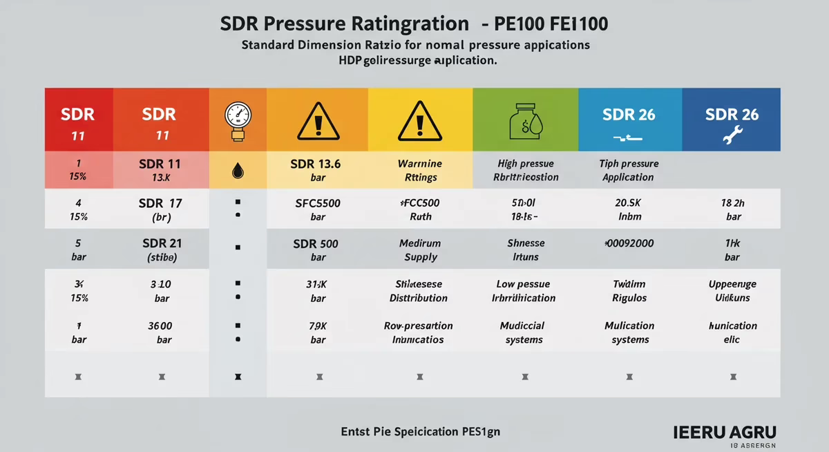 tabela SDR pressão nominal PE100 fittings HDPE especificação técnica