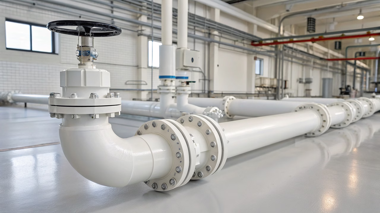 tubos e conexões PVDF fluoropolímero para aplicações industriais químicas