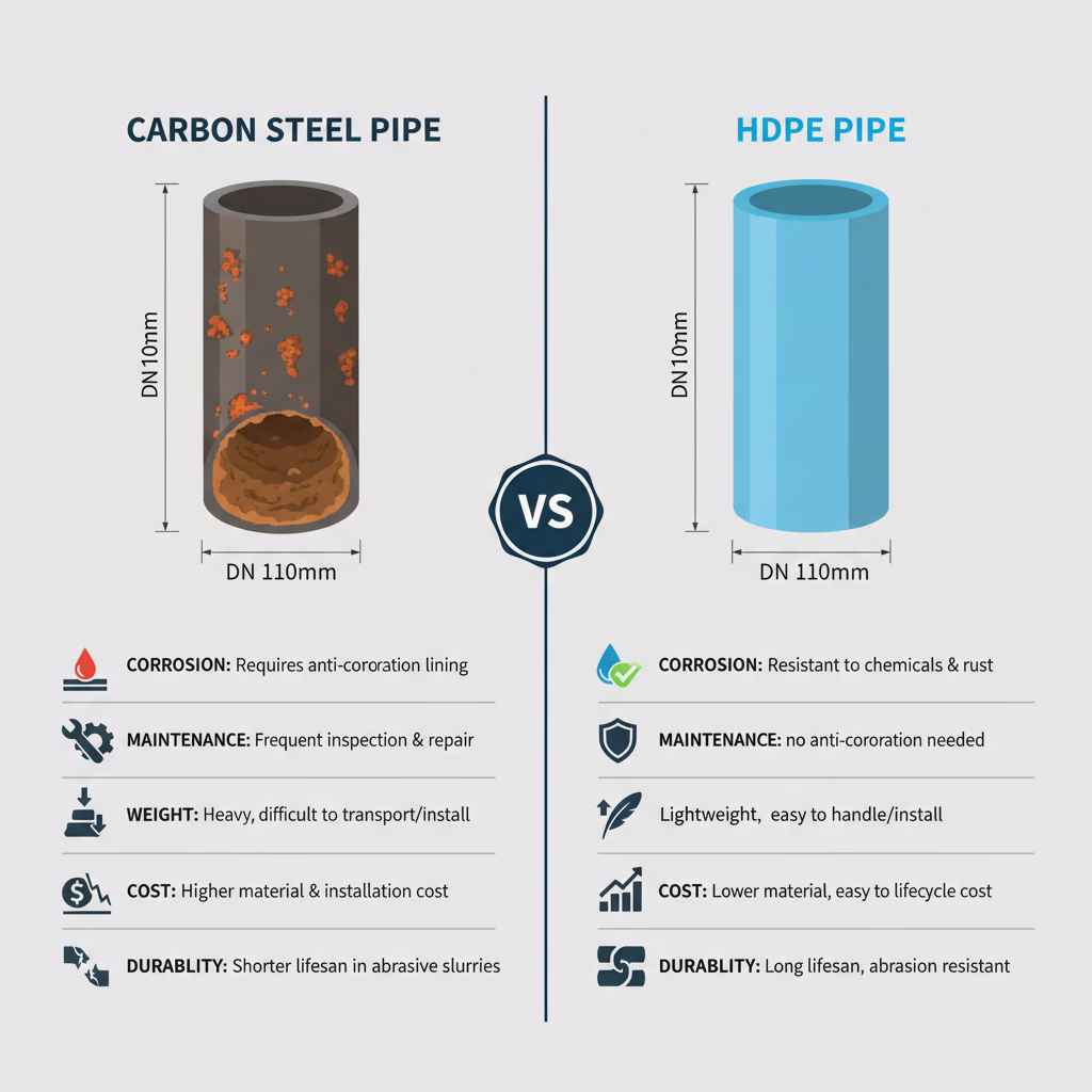 comparativo tubo PEAD versus aço carbono mineração custo manutenção