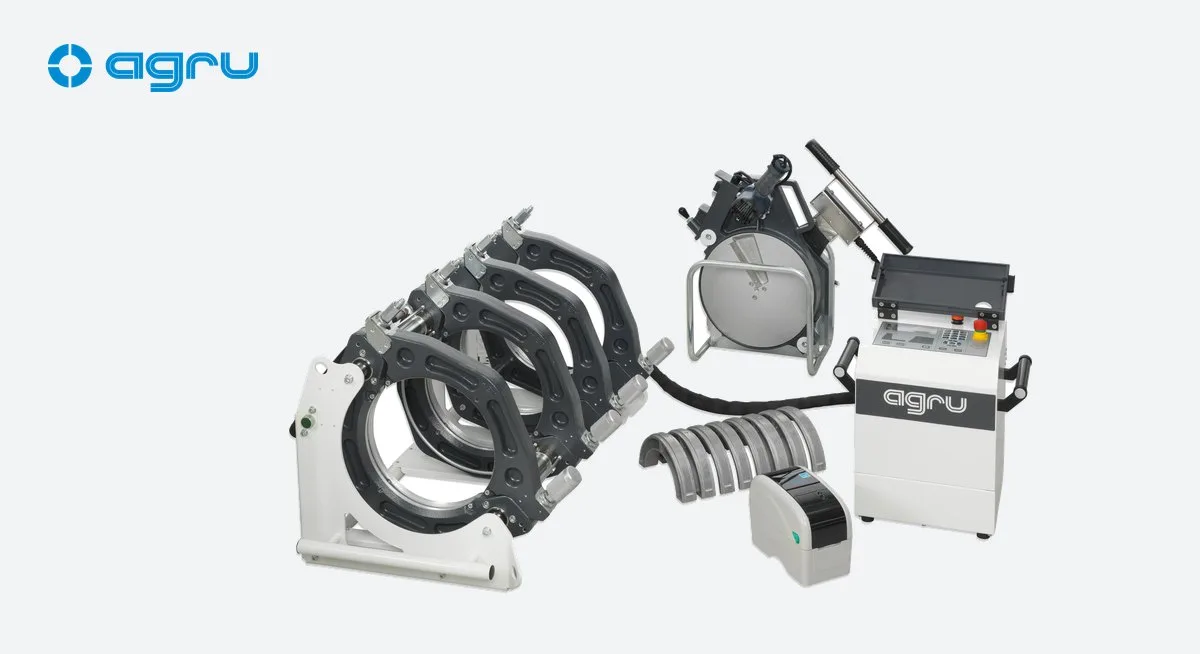 Máquina de termofusão de topo AGRU com garras, placa, faceador e unidade de controle